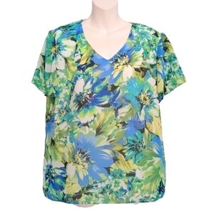 🔵BOGO FREE🔵 Serengeti Floral  Top PLUS BONUS SKIRT Business Causal Size 14